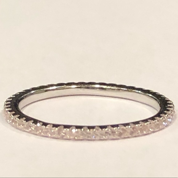 925 silver pink CZ stackable ring - Picture 7 of 8